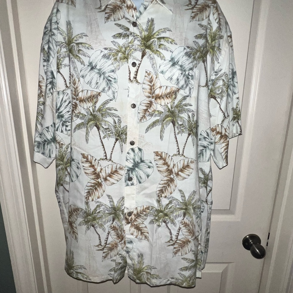 Campia Moda Men XXL- Tropical Palm Button-Up Shirt-Great pre-loved condition
